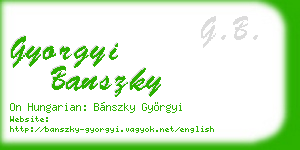 gyorgyi banszky business card
